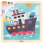 Houten puzzel boot 9 stukjes Viga
