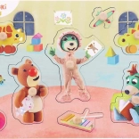 Puzzle encastrables en bois Bobaski i Miś – 8 pièces