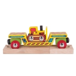 Bigjigs Rail wagon met bulldozer en 2 rails