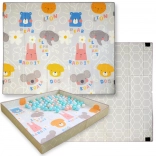 Dubbelzijdige opvouwbare foam speelmat 2-in-1 HUMBI 200 × 180 cm met randen met klittenband