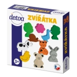 Set houten diertjes in een doosje