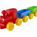 Kleurige plastic trein met wagons 60 cm
