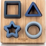 Wood and Silicone Shape Sorter, Blue