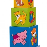 Tour empilable en cubes illustrés GOKI