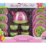 Blikken theeservies voor kinderen met vlinders