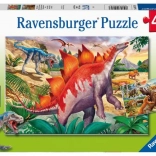 Ravensburger wereld van dinosaurussen puzzel 2×24 stukjes