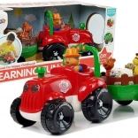 Muzikale tractor met aanhanger en diertjes op batterijen