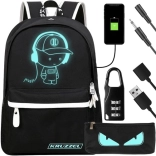 Waterproof KRUZZEL Backpack with USB and Luminous Design, 19 L