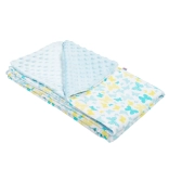 New Baby dubbelzijdige minky babydeken, blauw 80 × 102 cm