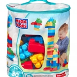 Mega Bloks grand sac de blocs – bleu (80 pièces)