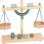 Balance à plateaux en bois pour enfants bleu gris