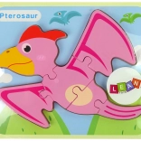 Wooden dinosaur puzzle – pink pterodactyl or blue pliosaurus
