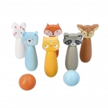 Wooden Bowling Pins Forest Animals for Kids