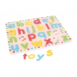 Bigjigs Toys alphabet anglais minuscule avec images - planche éducative en bois