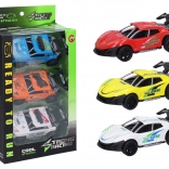 Set de petites voitures métalliques 11 cm – 3 pcs, à rétrofriction