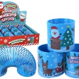 Iconic blue spring toy with Christmas motif 6 cm