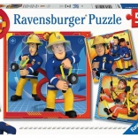 Ravensburger puzzel Brandweerman Sam aan de redding 3x49 stukjes