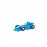 Houten raceauto blauw voor kinderen