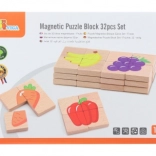 Wooden Magnetic Puzzle with Fruit
