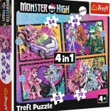 Puzzle 4-en-1 MONSTER HIGH Journée électrisante