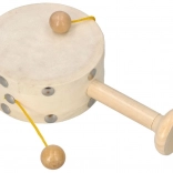 Tambourin à main pour enfants avec billes en bois