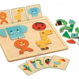 DJECO puzzles magnétiques en bois – visages d’animaux
