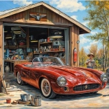 Puzzle Jaguar dans le garage 300 pièces XL