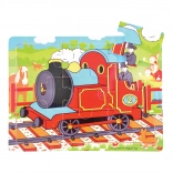 Houten treinpuzzel, 9 stukjes – BIGJIGS TOYS