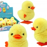 Jumping wind-up plush chick yellow