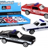 Metal Police and Fire Truck 1:32 with Friction Drive