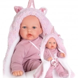 Antonio Juan Petit realistische babypop met geluiden, zacht stoffen lichaam, 27 cm