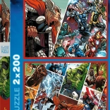 Puzzle 2×200 pièces Avengers – Les Défenseurs du Monde MARVEL