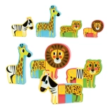 vilac puzzle magnétiques en bois joyeux safari