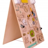 Houten sensorisch bord dubbelzijdig Zoo