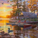 Puzzel Bootschuur met Kano's 1000 Stukken