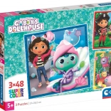 Puzzle CLEMENTONI La Maison magique de Gabby 3×48 pièces