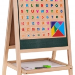 Wooden double-sided board with accessories