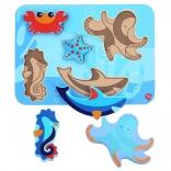 Houten inlegpuzzel Sea World – LUCY & LEO, 6 stukjes