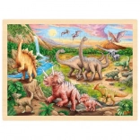 Goki houten puzzel Dinopad, 96 stukjes