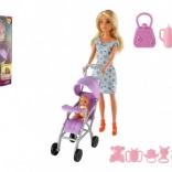 Pop Anlily met kinderwagen en baby