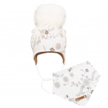 Girls’ winter hat with pom-pom and neck warmer New Baby Special One 12–18 months