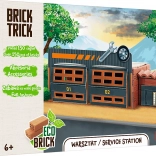 Trefl Brick Trick garage automobile – kit de construction en vraies briques (150 pièces)