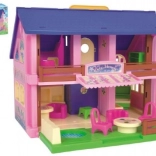 Kunststoffen poppenhuis 37 cm play house met accessoires