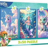 Puzzle Treflíci monde coloré 3×50 pièces