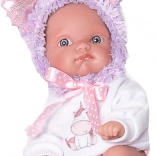 Realistic baby doll unicorn purple 21 cm ANTONIO JUAN