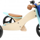 Wooden 2-in-1 balance bike TRIKE turquoise
