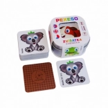 Pexeso voor kinderen Diertjes in blikken doosje