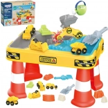 Woopie tafel voor water en zand 2-in-1 bouwset met 12 onderdelen en 4 autootjes
