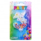 Party Candle Number 3 with Polka Dots