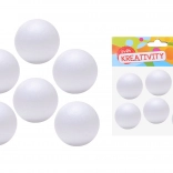 Decorative Polystyrene Balls 6 cm, 6 pcs
